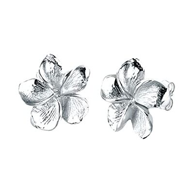 Elli Dámské náušnice s květem Frangipani Květina Floral ze sterlingového stříbra 925, Mincovní stříbro, Bez drahokamu Elli Dámské náušnice s květem Frangipani Květina Floral ze sterlingového stříbra 925, Mincovní stříbro, Bez drahokamu