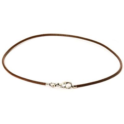 Trollbeads Kožený náhrdelník hnědý bez zapínání, Kůže, Sladkovodní perly Trollbeads Kožený náhrdelník hnědý bez zapínání, Kůže, Sladkovodní perly