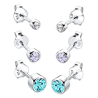 Elli Náušnice sada 3 kusů krystalů Swarovski® Basic stříbro 925 Vergoldet Elli Náušnice sada 3 kusů krystalů Swarovski® Basic stříbro 925 Vergoldet