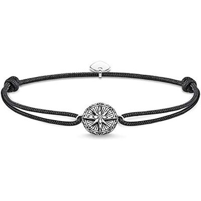 THOMAS SABO Unisex náramek Little Secret Vintage Kompas 925 sterlingové stříbro LS088-907-11-L22v, sterlingové stříbro 925, černěné, nylon THOMAS SABO Unisex náramek Little Secret Vintage Kompas 925 sterlingové stříbro LS088-907-11-L22v, sterlingové stříbro 925, černěné, nylon