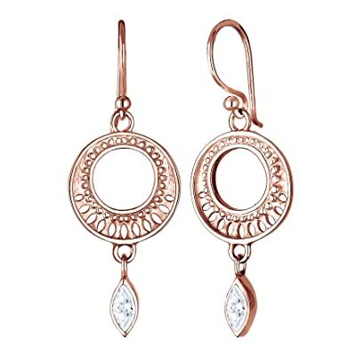 Elli Premium dámské náušnice s ornamentem Cut-Out Zirkonia Marquise ze sterlingového stříbra 925, Mincovní stříbro, Kubická zirkonie Elli Premium dámské náušnice s ornamentem Cut-Out Zirkonia Marquise ze sterlingového stříbra 925, Mincovní stříbro, Kubická zirkonie