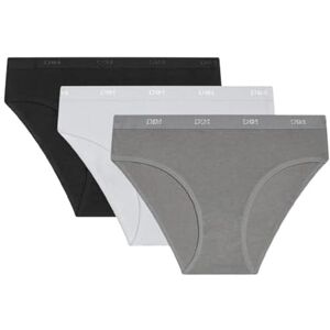 DIM Dámské slipy balení 3 ks Les Pockets Eco Bavlna a elastan komfortní pás vícebarevné Neviditelný pod oblečením, černá/bílá/šedá DIM Dámské slipy balení 3 ks Les Pockets Eco Bavlna a elastan komfortní pás vícebarevné Neviditelný pod oblečením, černá/bílá/šedá