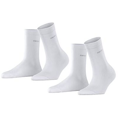 ESPRIT Dámské Basic Easy Multipack W Takové bavlněné jednobarevné ponožky (balení 2 ks), Bílá bílá 2000 ESPRIT Dámské Basic Easy Multipack W Takové bavlněné jednobarevné ponožky (balení 2 ks), Bílá bílá 2000