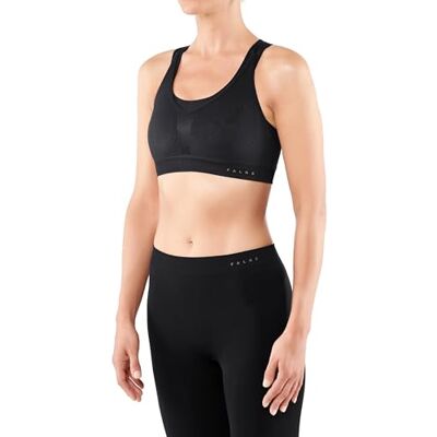 FALKE Dámská sportovní podprsenka Cross Back Medium Support funkční materiál černá bílá sportovní podprsenka prodyšná vysoce elastická pro střední košíčky dvouvrstvá nežehlivá 1 kus, černá FALKE Dámská sportovní podprsenka Cross Back Medium Support funkční materiál černá bílá sportovní podprsenka prodyšná vysoce elastická pro střední košíčky dvouvrstvá nežehlivá 1 kus, černá