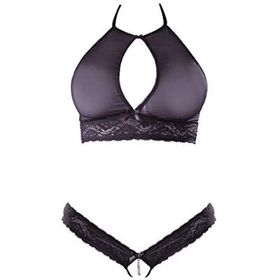 COTTELLI LINGERIE Damen Bra and G-string 2213648111 BH und String, Schwarz, M EU COTTELLI LINGERIE Damen Bra and G-string 2213648111 BH und String, Schwarz, M EU