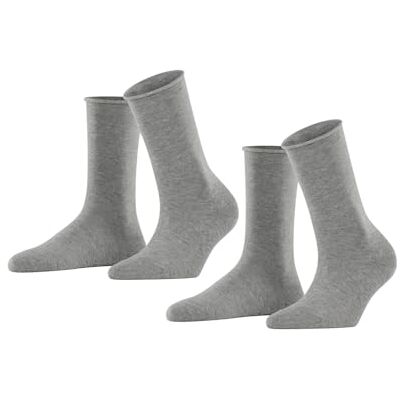 ESPRIT Dámské Basic Pure Multipack W Takové bavlněné jednobarevné ponožky (balení 2 ks), Šedá Light Grey Melange 3390 ESPRIT Dámské Basic Pure Multipack W Takové bavlněné jednobarevné ponožky (balení 2 ks), Šedá Light Grey Melange 3390