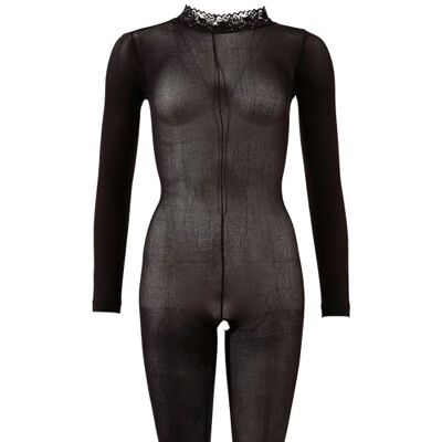 Mandy Mystery NO:XQSE Ouvert-Catsuit erotischer Neckholder-Body für Frauen, Kragen mit floraler Spitze und offenem Schritt Mandy Mystery NO:XQSE Ouvert-Catsuit erotischer Neckholder-Body für Frauen, Kragen mit floraler Spitze und offenem Schritt