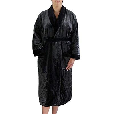 Gözze Unisex župan s šálovým límcem, hedvábný pocit, 100% mikrovlákno, 330 g/m², velikost L antracitová, Antracitová Gözze Unisex župan s šálovým límcem, hedvábný pocit, 100% mikrovlákno, 330 g/m², velikost L antracitová, Antracitová