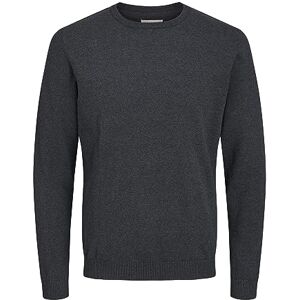 JACK & JONES Male pletený pulovr jednobarevný pletený svetr s kulatým výstřihem, Tmavě šedá melanž JACK & JONES Male pletený pulovr jednobarevný pletený svetr s kulatým výstřihem, Tmavě šedá melanž