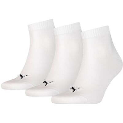 PUMA Plain Quarter ponožka, bílá (bílá), 47-49, 3 páry PUMA Plain Quarter ponožka, bílá (bílá), 47-49, 3 páry