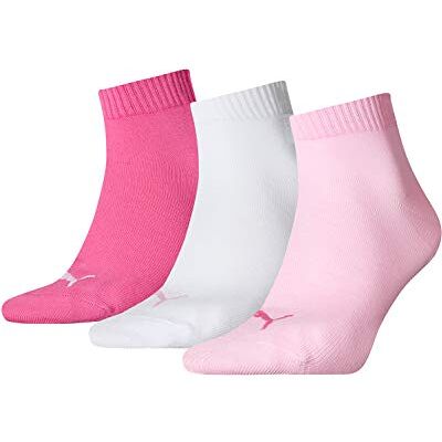 PUMA Plain 3P Quarter Sock, Pink Lady, 39-42 PUMA Plain 3P Quarter Sock, Pink Lady, 39-42