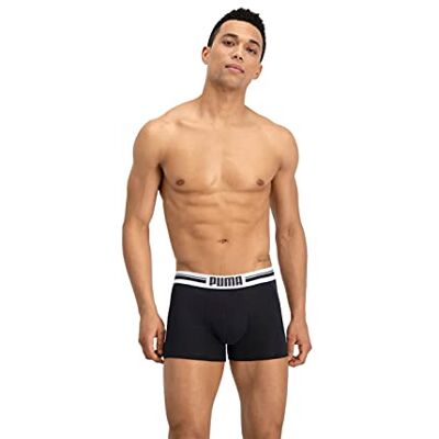 PUMA Pánské pánské Everyday Placed Logo Boxers spodní prádlo (balení 2 ks), černá, M PUMA Pánské pánské Everyday Placed Logo Boxers spodní prádlo (balení 2 ks), černá, M