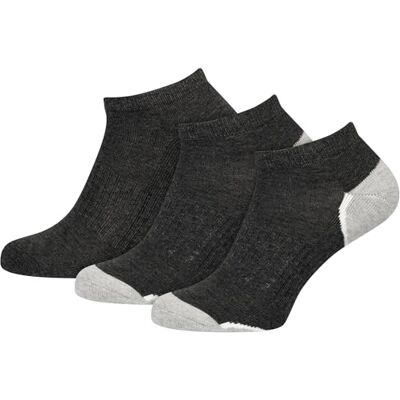 Nur Die Balení 3 ks Sneaker Sport z prodyšné bavlny Krátké sportovní ponožky s polstrovanou podrážkou Pánské, šedé. Nur Die Balení 3 ks Sneaker Sport z prodyšné bavlny Krátké sportovní ponožky s polstrovanou podrážkou Pánské, šedé.