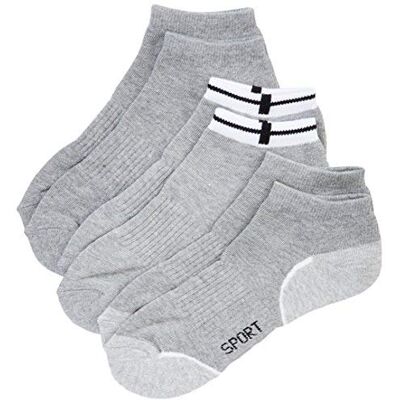Nur Die Balení 3 ks Sneaker Sport z prodyšné bavlny Krátké sportovní ponožky s polstrovanou podrážkou Pánské, šedé. Nur Die Balení 3 ks Sneaker Sport z prodyšné bavlny Krátké sportovní ponožky s polstrovanou podrážkou Pánské, šedé.