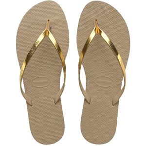 Havaianas You Metallic, pohodlné, stylové a univerzální sandály, tenký pásek s metalickou povrchovou úpravou, malý podpatek, pro dámy, Zlatá písková metalická, 41/42 EU Havaianas You Metallic, pohodlné, stylové a univerzální sandály, tenký pásek s metalickou povrchovou úpravou, malý podpatek, pro dámy, Zlatá písková metalická, 41/42 EU