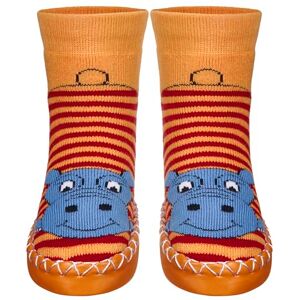 Playshoes Unisex dětské boty na chatu domácí obuv, Červený hroch Playshoes Unisex dětské boty na chatu domácí obuv, Červený hroch
