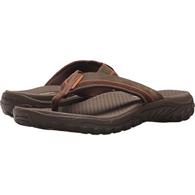Skechers Pánské žabky Reggae Cobano, Hnědá kůže, 43 EU Skechers Pánské žabky Reggae Cobano, Hnědá kůže, 43 EU