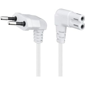 Goobay Síťový kabel 1,5 m bílý zahnutý, napájecí kabel s oboustranným úhlovým konektorem 90 stupňů, euro zástrčka na zdířce C7, ideální pro TV, PS5 a PS4-97349 Goobay Síťový kabel 1,5 m bílý zahnutý, napájecí kabel s oboustranným úhlovým konektorem 90 stupňů, euro zástrčka na zdířce C7, ideální pro TV, PS5 a PS4-97349