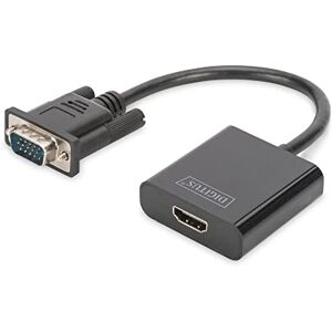 Digitus VGA grafika audio adaptér, VGA + 3,5 mm jack k HDMI, Full HD 60 Hz, 1920 x 1080 pixelů, černá Digitus VGA grafika audio adaptér, VGA + 3,5 mm jack k HDMI, Full HD 60 Hz, 1920 x 1080 pixelů, černá