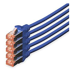 Digitus LAN kabel Cat 6 – 10 m – 5 kusů – nádobí S/FTP – 1 Gbit/s – 250 MHz – PoE++ – AWG 27/7 – LSZH – Síťový kabel RJ45 – patch kabel – kompatibilní s Cat6A a Cat7 – modrý Digitus LAN kabel Cat 6 – 10 m – 5 kusů – nádobí S/FTP – 1 Gbit/s – 250 MHz – PoE++ – AWG 27/7 – LSZH – Síťový kabel RJ45 – patch kabel – kompatibilní s Cat6A a Cat7 – modrý