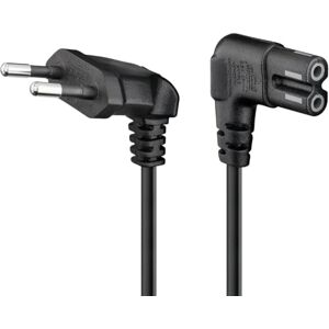 Goobay Síťový kabel 5 m zahnutý, napájecí kabel s oboustranně 90stupňovou úhlovou zástrčkou, euro zástrčka na zdířce C7, ideální pro TV, PS5 a PS4 97355 Goobay Síťový kabel 5 m zahnutý, napájecí kabel s oboustranně 90stupňovou úhlovou zástrčkou, euro zástrčka na zdířce C7, ideální pro TV, PS5 a PS4 97355