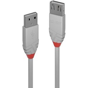 LINDY 36715 5m USB 2. 0 typ A prodlužovací kabel, Anthra Line, šedá, antracit LINDY 36715 5m USB 2. 0 typ A prodlužovací kabel, Anthra Line, šedá, antracit