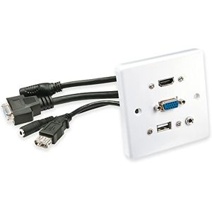 LINDY Nástěnná připojovací deska VGA/HDMI/USB/3,5 mm Stereo 60220, bílá, 8,5 x 1,0 x 8,5 centimeters LINDY Nástěnná připojovací deska VGA/HDMI/USB/3,5 mm Stereo 60220, bílá, 8,5 x 1,0 x 8,5 centimeters