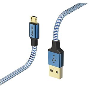 Hama Nabíjecí kabel a datový kabel "Reflective" (USB-A konektor na Micro-USB, USB 2. 0, pozlacený, 480 MBit/s, 20 V, 3 A, délka kabelu: 1,5 m) modrý Hama Nabíjecí kabel a datový kabel "Reflective" (USB-A konektor na Micro-USB, USB 2. 0, pozlacený, 480 MBit/s, 20 V, 3 A, délka kabelu: 1,5 m) modrý