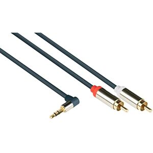 Good Connections GC-M0064 audio připojovací kabel High-Quality 3,5 mm, konektor jack pravý zahnutý na 2x RCA (Cinch) konektor, OFC, celokovový kryt, 1,5 m tmavě modrá Good Connections GC-M0064 audio připojovací kabel High-Quality 3,5 mm, konektor jack pravý zahnutý na 2x RCA (Cinch) konektor, OFC, celokovový kryt, 1,5 m tmavě modrá