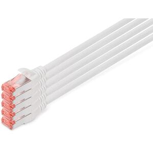 Digitus LAN kabel Cat 6 – 10 m – 5 kusů – nádobí S/FTP – 1 Gbit/s – 250 MHz – PoE++ – AWG 27/7 – LSZH – Síťový kabel RJ45 – patch kabel – kompatibilní s Cat6A a Cat7 – bílý Digitus LAN kabel Cat 6 – 10 m – 5 kusů – nádobí S/FTP – 1 Gbit/s – 250 MHz – PoE++ – AWG 27/7 – LSZH – Síťový kabel RJ45 – patch kabel – kompatibilní s Cat6A a Cat7 – bílý