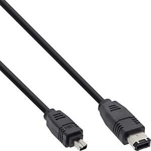 InLine 34642 FireWire kabel, IEEE1394 4pol konektor k 6pólovému konektoru, černý, 1,8 m InLine 34642 FireWire kabel, IEEE1394 4pol konektor k 6pólovému konektoru, černý, 1,8 m