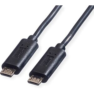 ROLINE USB 2. 0 nabíjecí kabel Kabel pro USB nabíječku Micro-B na Micro-B konektor 0,3 m černý ROLINE USB 2. 0 nabíjecí kabel Kabel pro USB nabíječku Micro-B na Micro-B konektor 0,3 m černý