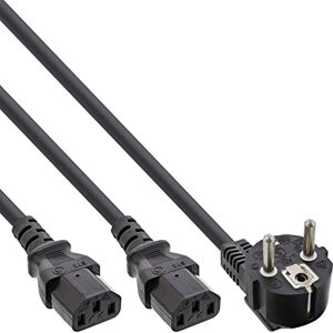 InLine 16657E síťový kabel Y, 1x zástrčka s ochranným kontaktem ke 2x zástrčce pro studená zařízení, 3 m InLine 16657E síťový kabel Y, 1x zástrčka s ochranným kontaktem ke 2x zástrčce pro studená zařízení, 3 m