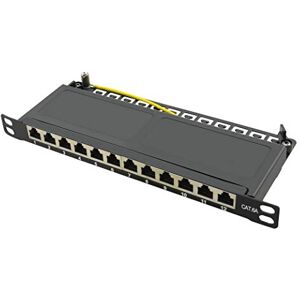 LogiLink Professional NP0066 geschirmtes Cat 6A Patch-/Verteilerfeld mit 12-Ports (10 Zoll), PoE und PoE+, halbe Bauh?he (0, 5 H?heneinheiten) Schwarz LogiLink Professional NP0066 geschirmtes Cat 6A Patch-/Verteilerfeld mit 12-Ports (10 Zoll), PoE und PoE+, halbe Bauh?he (0, 5 H?heneinheiten) Schwarz