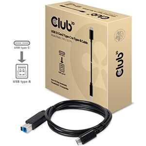 Club 3D CAC-1524 USB 3. 1 G2 typ C konektor na konektor typu B, 1m černý Club 3D CAC-1524 USB 3. 1 G2 typ C konektor na konektor typu B, 1m černý