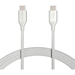 Amazon Basics USB-C na USB-C 2.0 rychlonabíjecí kabel, pletený nylonový kabel, rychlost 480 Mbit/s, certifikováno USB-IF, pro Apple iPhone 16/15, iPad, Samsung Galaxy, tablety, laptopy, 3 m, stříbrný Amazon Basics USB-C na USB-C 2.0 rychlonabíjecí kabel, pletený nylonový kabel, rychlost 480 Mbit/s, certifikováno USB-IF, pro Apple iPhone 16/15, iPad, Samsung Galaxy, tablety, laptopy, 3 m, stříbrný