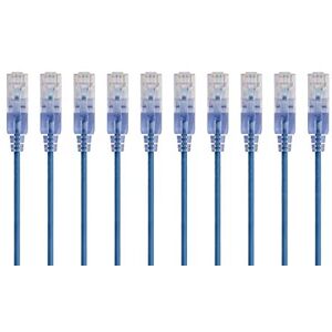 Monoprice Cat6A ethernetový patch kabel – Snagless RJ45, 550 MHz, 10 G, UTP, čistě holý měděný drát, 30 AWG, 10 kusů, 60 cm, modrý – řada SlimRun Monoprice Cat6A ethernetový patch kabel – Snagless RJ45, 550 MHz, 10 G, UTP, čistě holý měděný drát, 30 AWG, 10 kusů, 60 cm, modrý – řada SlimRun