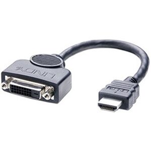 LINDY 41227 HDMI konektor na DVI-D zdířku kabel adaptéru 0,2 m černý LINDY 41227 HDMI konektor na DVI-D zdířku kabel adaptéru 0,2 m černý