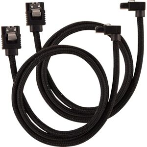 Corsair Premium Sleeved SATA 3 kabel zahnutý / rovný (6Gbps, 60 cm 90°) černý Corsair Premium Sleeved SATA 3 kabel zahnutý / rovný (6Gbps, 60 cm 90°) černý