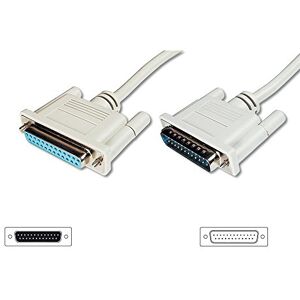 Digitus Paralelní připojovací kabel D-Sub 25 k D-Sub 25 konektor k zdířce 3. 0m prodlužovací kabel béžový Digitus Paralelní připojovací kabel D-Sub 25 k D-Sub 25 konektor k zdířce 3. 0m prodlužovací kabel béžový