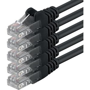 1aTTack.de 1 m černý 5 kusů (PACK) CAT.6 CAT6 Ethernet-Lan-síťový kabel 1000 Mbit/s propojovací kabel 1aTTack.de 1 m černý 5 kusů (PACK) CAT.6 CAT6 Ethernet-Lan-síťový kabel 1000 Mbit/s propojovací kabel