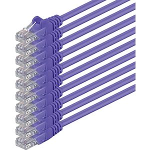 1aTTack.de 3,0 m fialová 10 kusů (PACK) CAT.6 CAT6 Ethernet-Lan-síťový kabel 1000 Mbit/s propojovací kabel 1aTTack.de 3,0 m fialová 10 kusů (PACK) CAT.6 CAT6 Ethernet-Lan-síťový kabel 1000 Mbit/s propojovací kabel