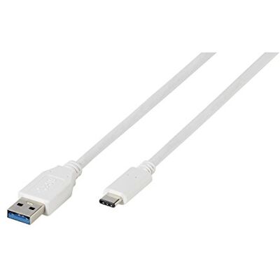 Vivanco Adapter-Kabel (1m, hohe Übertragungsrate/Ladestrom, USB Typ C Stecker auf USB 3.0 Typ A Stecker) weiß Vivanco Adapter-Kabel (1m, hohe Übertragungsrate/Ladestrom, USB Typ C Stecker auf USB 3.0 Typ A Stecker) weiß