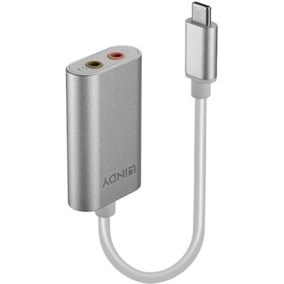 LINDY 42711 USB typ C na audio převodník, stříbrný LINDY 42711 USB typ C na audio převodník, stříbrný