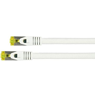 Python RJ45 Ethernet LAN propojovací kabel s Cat. 7 trubkovým kabelem, s ochranou nosních nosů RNS a nylonovým opletením, S/FTP, PiMF, bez halogenů, 500 MHz, OFC, 10 gigabitů bílý, 15 m Python RJ45 Ethernet LAN propojovací kabel s Cat. 7 trubkovým kabelem, s ochranou nosních nosů RNS a nylonovým opletením, S/FTP, PiMF, bez halogenů, 500 MHz, OFC, 10 gigabitů bílý, 15 m