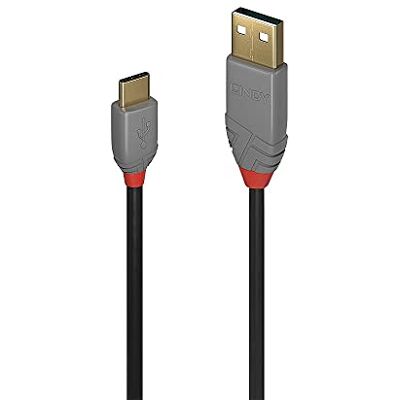 LINDY 36886 1m USB 2.0 Typ C an A Kabel, Anthra Line, anthrazit LINDY 36886 1m USB 2.0 Typ C an A Kabel, Anthra Line, anthrazit