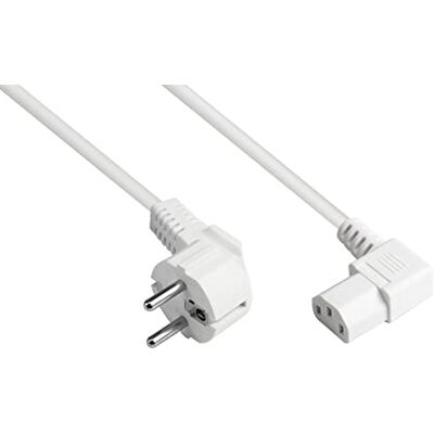 Good Connections Síťový kabel – 5 m – konektor s ochranným kontaktem typ E+F (CEE 7/7, úhlový) na C13 zdířku pro studené spotřebiče (přímý) – měděný vodič CU – 1,00 mm² – kabel ke studeným přístrojům Good Connections Síťový kabel – 5 m – konektor s ochranným kontaktem typ E+F (CEE 7/7, úhlový) na C13 zdířku pro studené spotřebiče (přímý) – měděný vodič CU – 1,00 mm² – kabel ke studeným přístrojům
