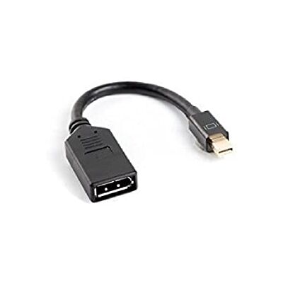Lanberg AD-0003-BK Mini Displayport 1.2 (Mini Dp) konektor na Displayport zdířka adaptér s kabelem, 10 cm černý Lanberg AD-0003-BK Mini Displayport 1.2 (Mini Dp) konektor na Displayport zdířka adaptér s kabelem, 10 cm černý