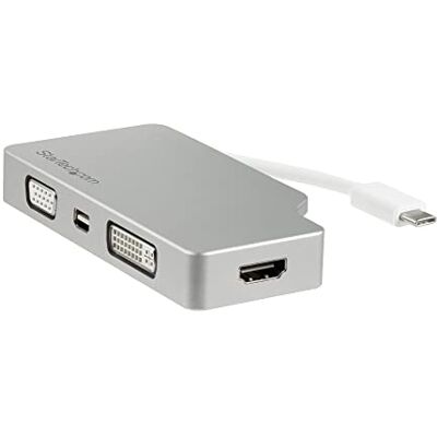 StarTech.com Aluminium Reise A/V Adapter 4-in-1 USB-C auf VGA, DVI, HDMI oder mDP USB Type-C Adapter 4K StarTech.com Aluminium Reise A/V Adapter 4-in-1 USB-C auf VGA, DVI, HDMI oder mDP USB Type-C Adapter 4K