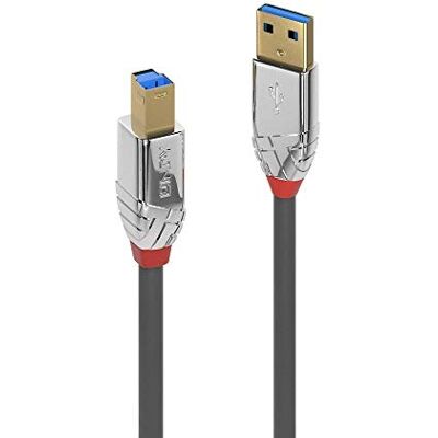 LINDY 36660 0. 5m USB 3. 0 typ A na B kabel, Cromo Line antracit LINDY 36660 0. 5m USB 3. 0 typ A na B kabel, Cromo Line antracit